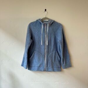 Blue Hooded Zip-Up Jacket